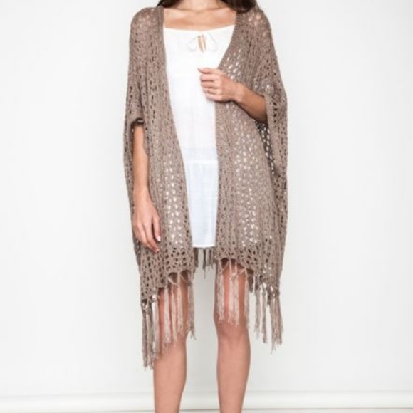 Kori Fringed Crochet Knit Cardigan - Picture 2 of 3
